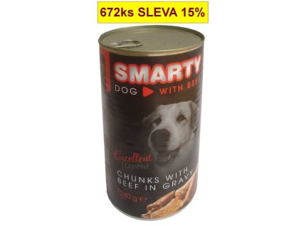 SMARTY Dog Beef chunks. canned 1240 g