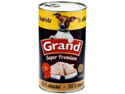 GRAND Superpremium Dog kurczak z 1/2 kurczaka, puszka 1300 g