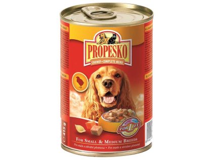 PROPESKO Kurczak dla psa z wątróbką w sosie, kawałki 415 g