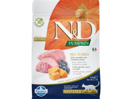 N&D Pumpkin Cat Neutered Lamb & Blueberry 300 g