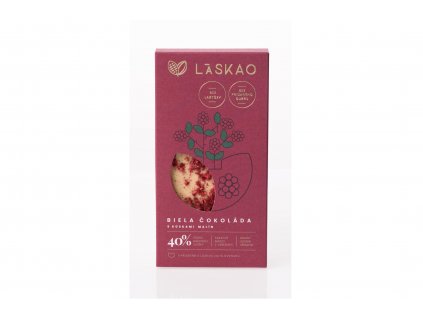 Weiße Schokolade mit Himbeerstückchen 40% - Laskao 75g