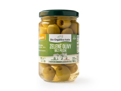 Olivy zelené ve slaném nálevu bez pecek 280 g BIO BIO ORGANICA ITALIA