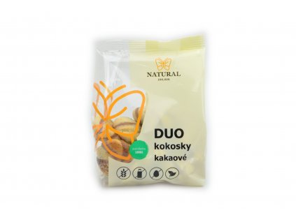 Sušenky DUO kokosky kakaové bez lepku, vajec a mléka - Natural 150g