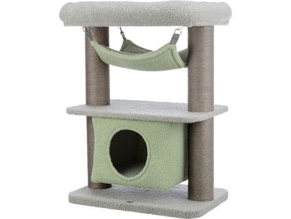 JUNIOR scratching post LUNITO, 2 levels, cave, hammock, 71 cm, gray/mint
