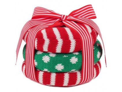 Textil jucărie gogoașă 3buc Lemn de trandafir 14x10cm