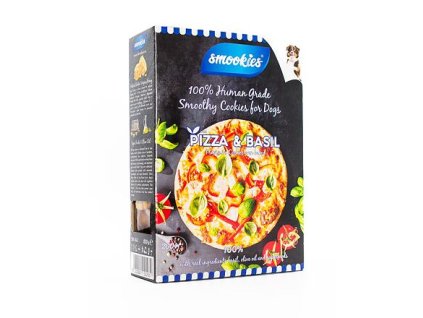 SMOOKIES Premium PIZZA BASIL - pizza és bazsalikom ízű keksz 100% humán minőségű, 200g