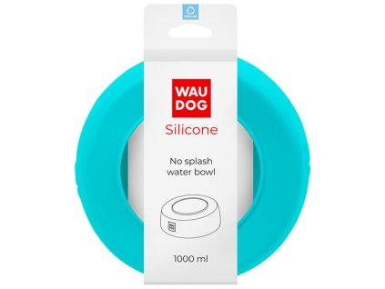 Szilikon tál fröccsenésmentes Waudog 1l kék