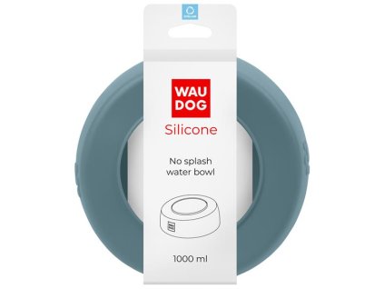 Bol silicon fara stropire Waudog 1l gri