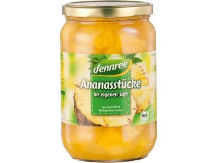 Dennree Ananas kousky ve vlastní šťávě 685g bio