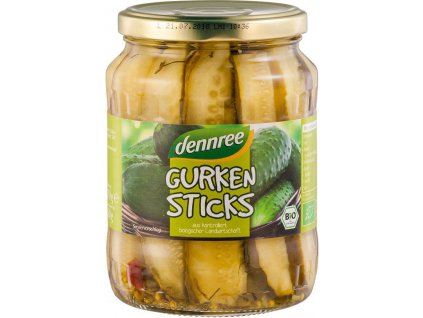 Dennree Nakladané uhorky krájané 670 g bio