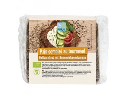 Pural Napraforgómagos rozskenyér 375g bio