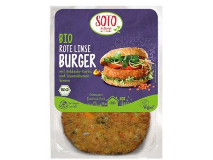 Soto Burger vöröslencse 160g bio