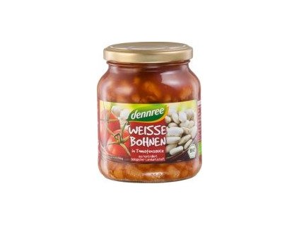 32037 dennree fazole bile v tomatove omacce 350g bio