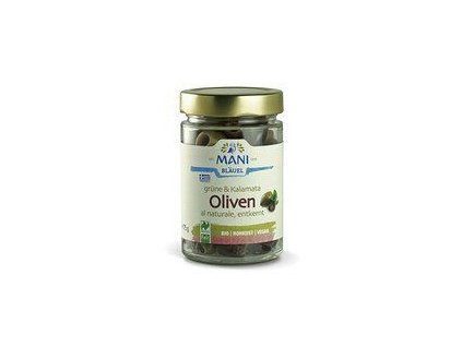 MANI Olivy Kalamate a zelené vypeckované 175g bio