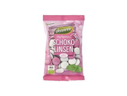 Dennree csokoládé lencse mentával 100g bio