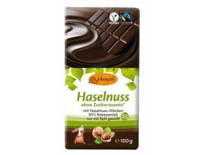 Birkengold Czekolada z orzechami i ksylitolem 100g
