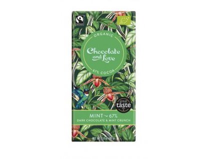 Chocolate and Love Zartbitterschokolade mit Minze 80g Bio