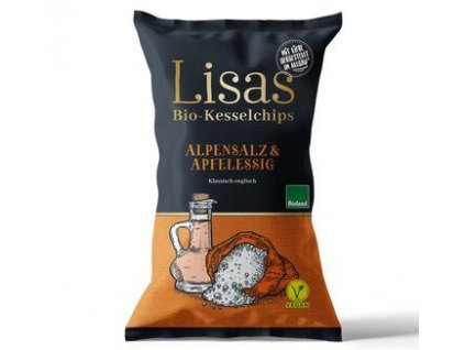 Lisa's Kotlíkové chipsy s alpskou solí a jablečným octem 125g bio