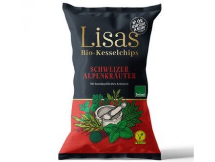 Lisa's Kotlíkové chipsy se švýcarskými alpskými bylinkami 125g bio
