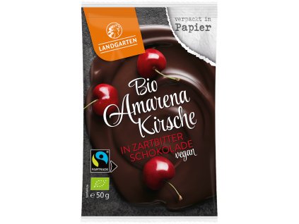 Landgarten Amarena Sauerkirschen in Zartbitterschokolade 50g bio