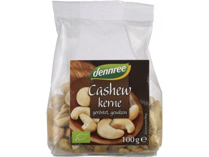 Dennree Kešu ořechy pražené solené 100g bio