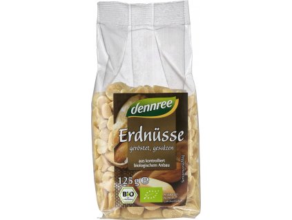 Dennree Roasted Salted Peanuts 125g organic