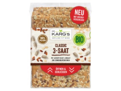 DR. KARG Knäckebrot 3 druhy semínek 200g bio