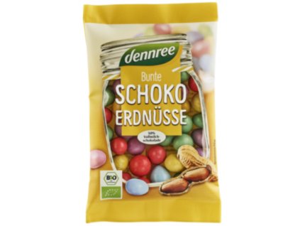 Dennree Arašídy barevné čokoládové 100g bio