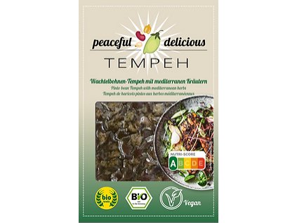 Peaceful delicious Tempeh z fazolí Pinto se středomořskými bylinkami 200g bio