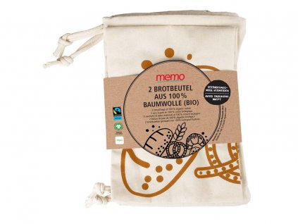 Memo Vrecko plátené na pečivo z BIO bavlny 2ks eco