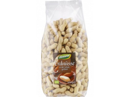 Dennree Arahide în coajă prăjite 650 g organic