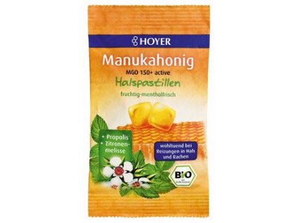 Hoyer Manuka medové pastilky 30g bio
