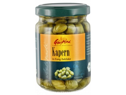 Gustoni Capers in vinegar brine 140g organic