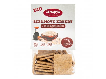 VÝPRODEJ!!!Krekry se sezamem a sójovou omáčkou 100 g BIO ZEMANKA