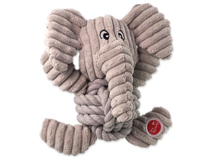 Dog Fantasy Safari elephant toy with knot, squeaker 18cm