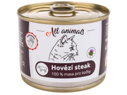 ALL ANIMALS konz. pro kočky hovězí steak 200g