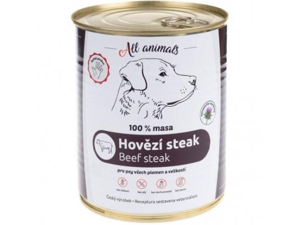 TOATE ANIMALELE conc. pentru caini friptura de vita 800g