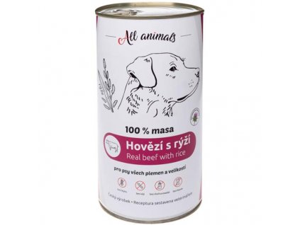 ALL ANIMALS konz. pro psy hov.mleté s rýží 1200g