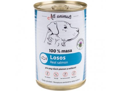 ALL ANIMALS canned food for dogs minced salmon 400g