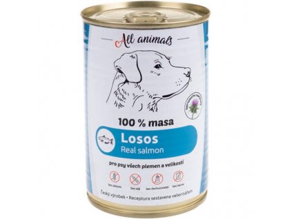 ALL ANIMALS konz. pro psy losos mletý 400g