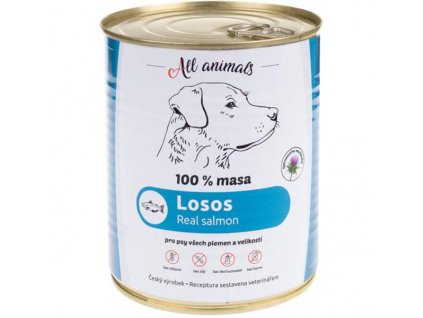 ALL ANIMALS konz. pro psy losos mletý 800g