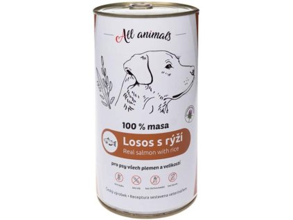 ALL ANIMALS konz. pre psov losos mletý s ryžou 1200g