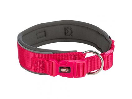 PREMIUM Halsband extrabreit, fuchsia/graphit