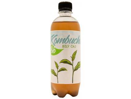 Bio kombucha z bílého čaje Stevikom 500 ml