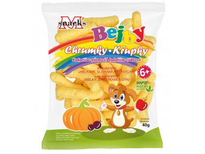 Chrumky kukur. sa such. jabl., slivkou a tekvicou bezl. 40g BEJBY