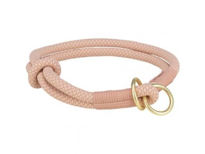 Soft Rope kulatý polostahovací obojek, růžová/světlerůžová