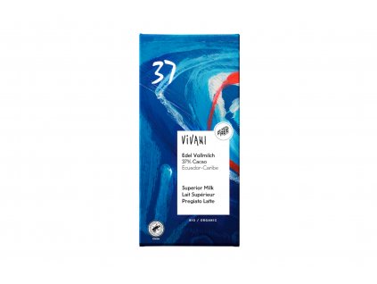 Ciocolata cu lapte 37% din Ecuador si Caraibe BIO - Vivani 100g