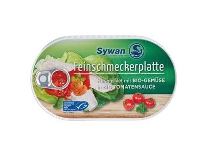Sywan Sleď filety se zeleninou a rajčatovou omáčkou 200g bio