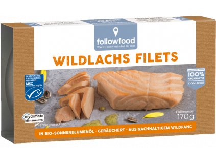 Followfood Filety z divokého lososa v bio slunečnicovém oleji 170g msc