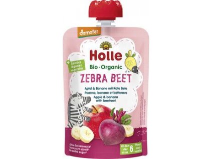 Holle Zebra Puree jabłko, banan, burak 100g bio